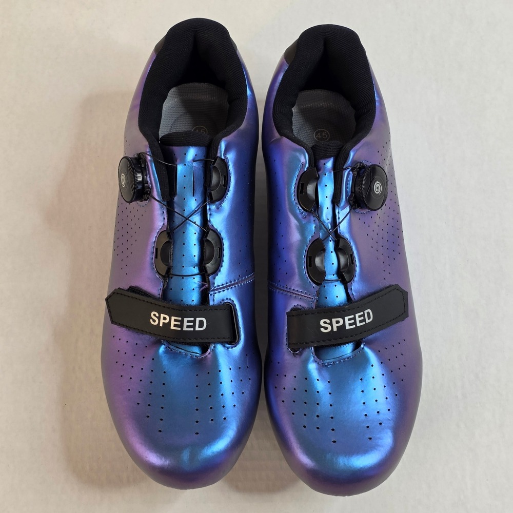 Speed Iridescent Road Cycling Shoes Chameleon Blue BOA Style mens EU 45 US 11 - Picture 2 of 10